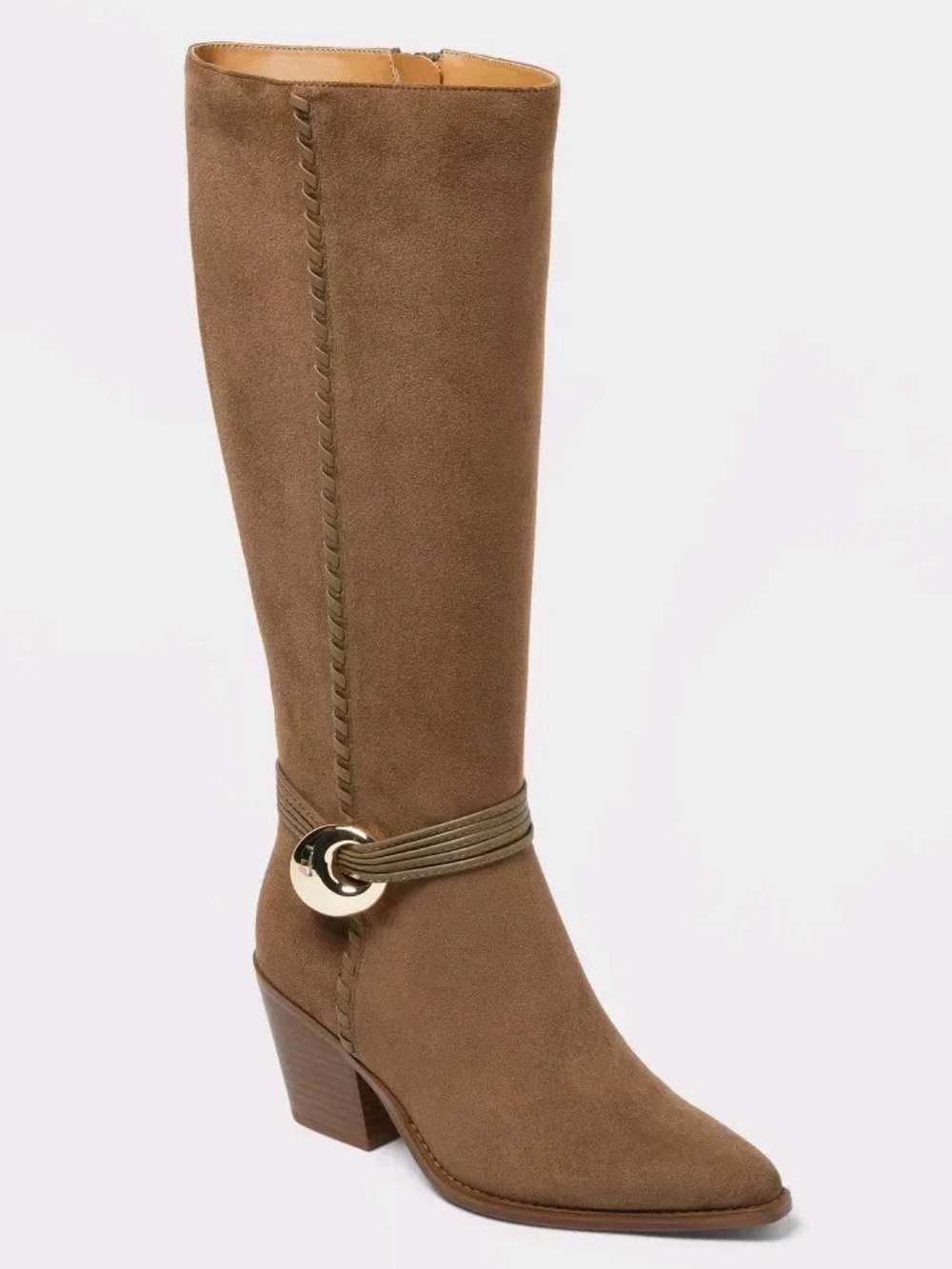 Universal Thread Women's Rio Whip Stitched Tall Boots W/ Memory Foam Brown Sz 7